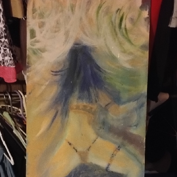 Abstract Art Canvas with Blue and Green Tones